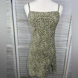 BLOSSOM Cheetah Print Slip Dress Green/Multi-8